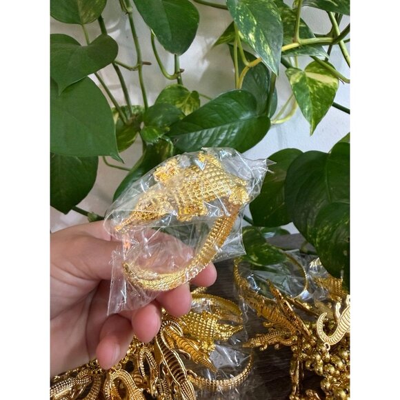 8 piece gold alligator, snake bracelets - Picture 7 of 8